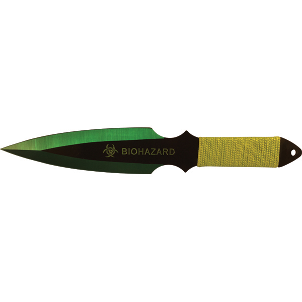 2 Piece Throwing Knife Green Color BioHazard view 4